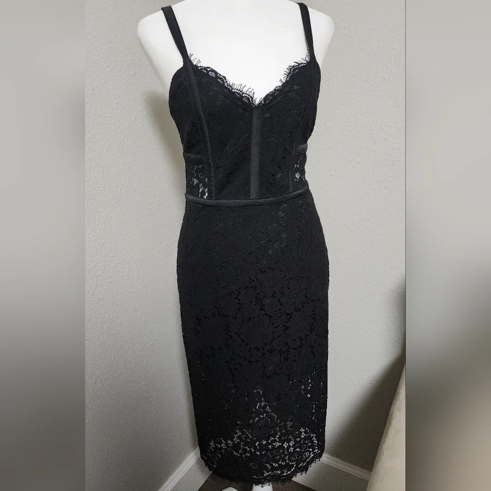 Express black lace corset slip dress - Picture 3 of 4